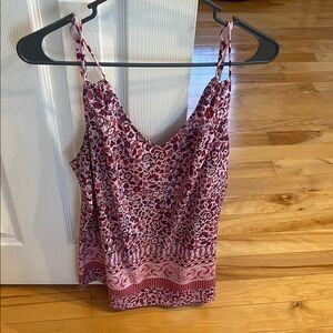 CAbi Pink and Red Floral Camisole